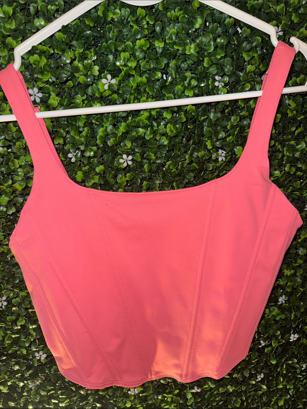 Coral Pink Square Neck Tank Top M